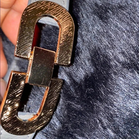 faux Leather brushed  gold tone hardware bracelet - Picture 3 of 13